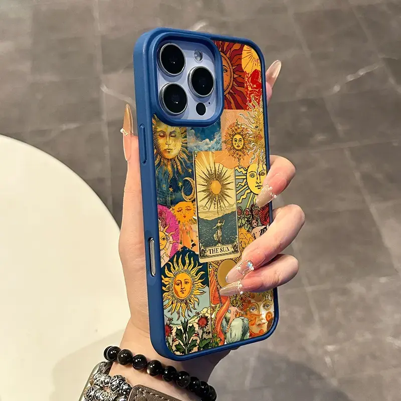 Magnetic Coquette Case for iPhone 17 16 E Pro Max 15 Plus 14 13 12 11 XS XR, Pastel The Sun Tarot Collage Design |   Shockproof, G