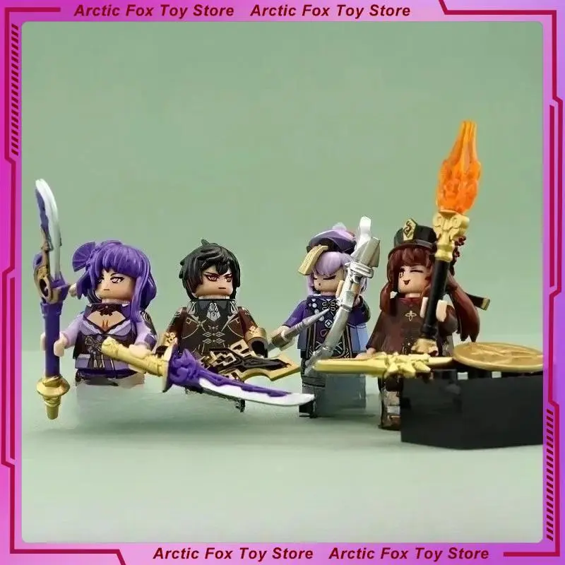 2026 Hot selling toys New 5cm Genshin Impact Game Peripherals Zhongli Klee Action Figure Building Blocks Desktop Decoration Ornaments Gifts Toys Kids Internet-famous toy
