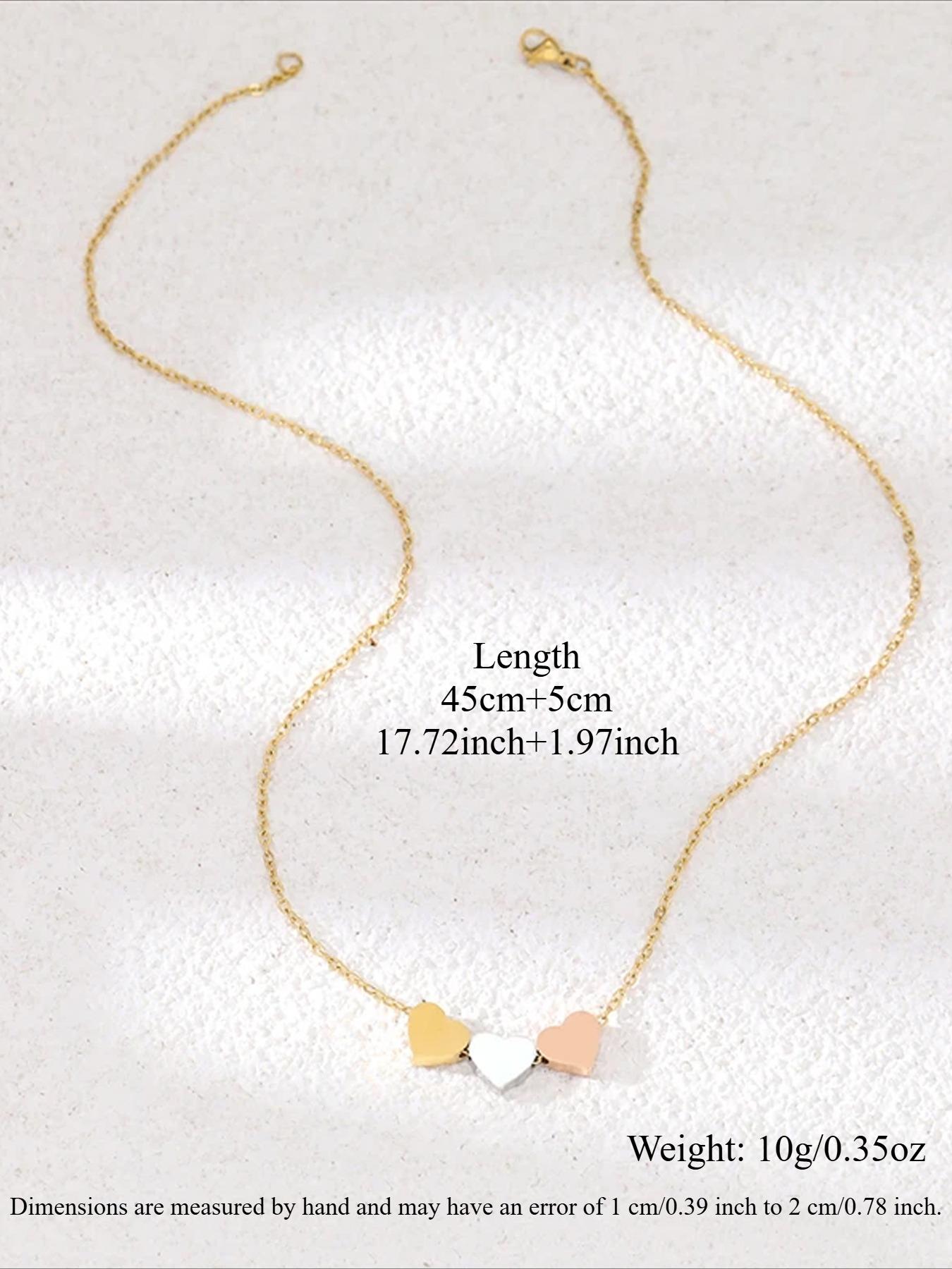 Elegant Stainless Steel Heart Pendant Necklace, Love Heart Necklace, Three-Color Fashion Jewelry for Women, Perfect Gift for Valentine's Day & Mother's Day
