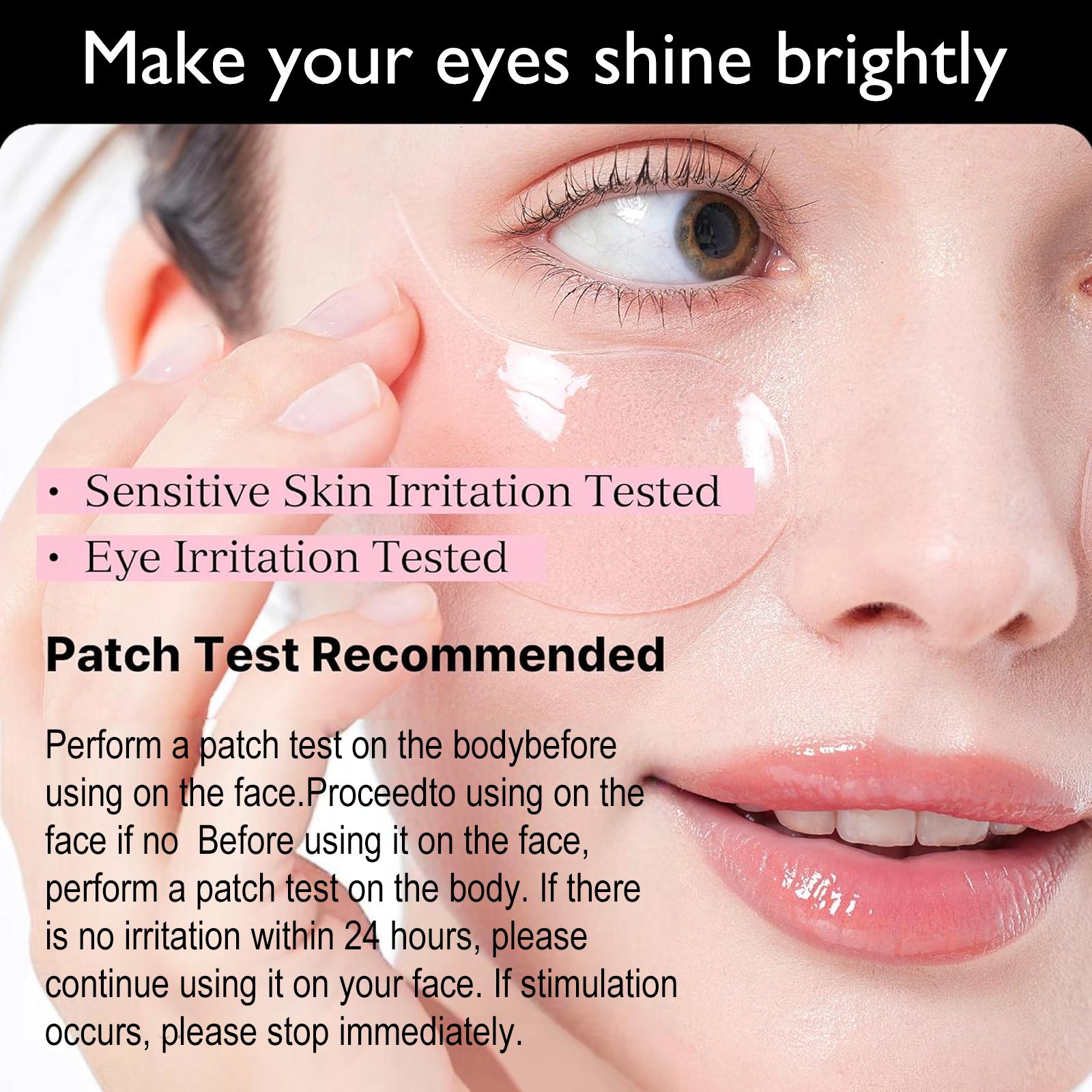 60pcs Collagen Eye Mask Under Eye Patches, Strong Hydration, Niacinamide & Caffeine Infused, Instant Lifting, Suitable for All Skin Types, Eyecare