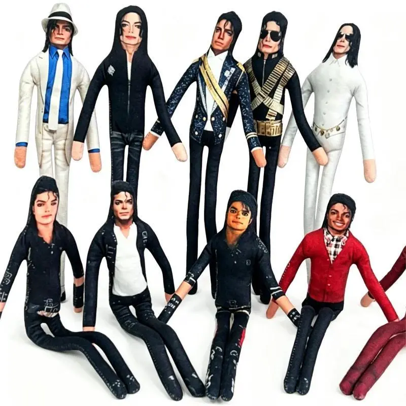 Michael Jackson Bendable Plush Figure Cosplay Soft Stuffed Figure Prop Flexible Fan Collection Abstract Joint Mobility Prop Gift