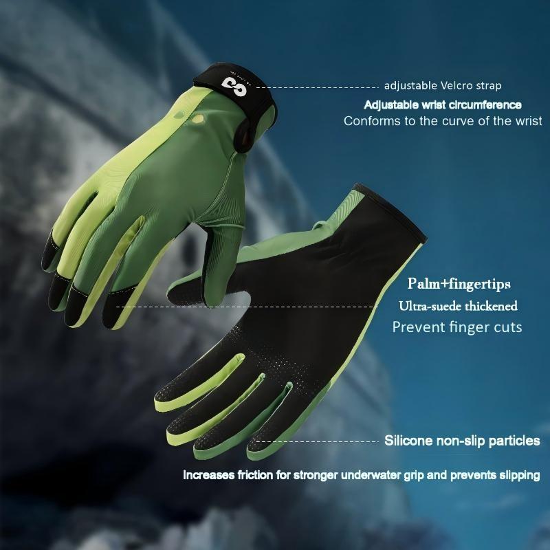 1 pair Professional Dive Gloves for Men and Women, Summer Swimming Gear, Surfing Ultra-Fine Silicone Anti-Slip Durable Sunscreen Gloves