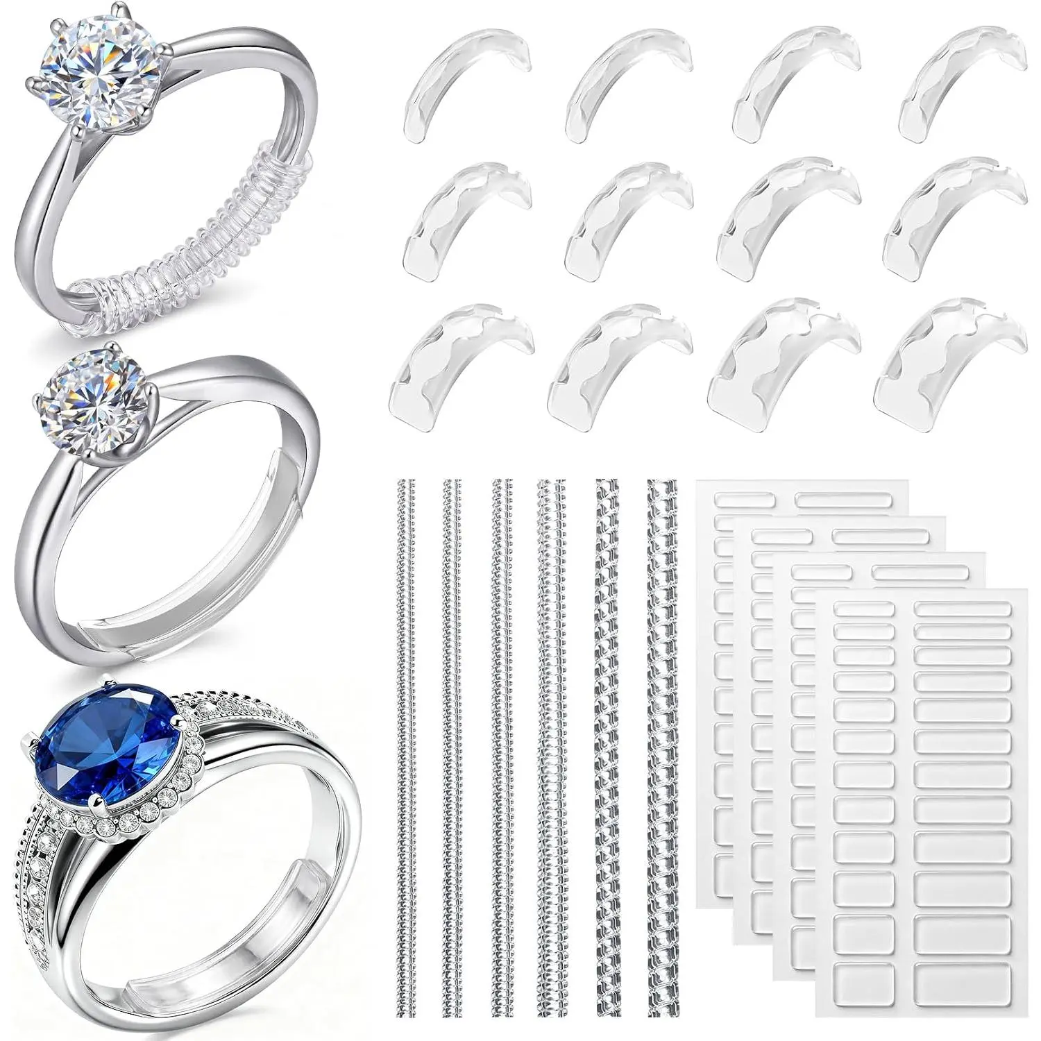 114 count 3-in-1 Anti-Spin Ring Size Adjuster,  0.5-1 Size