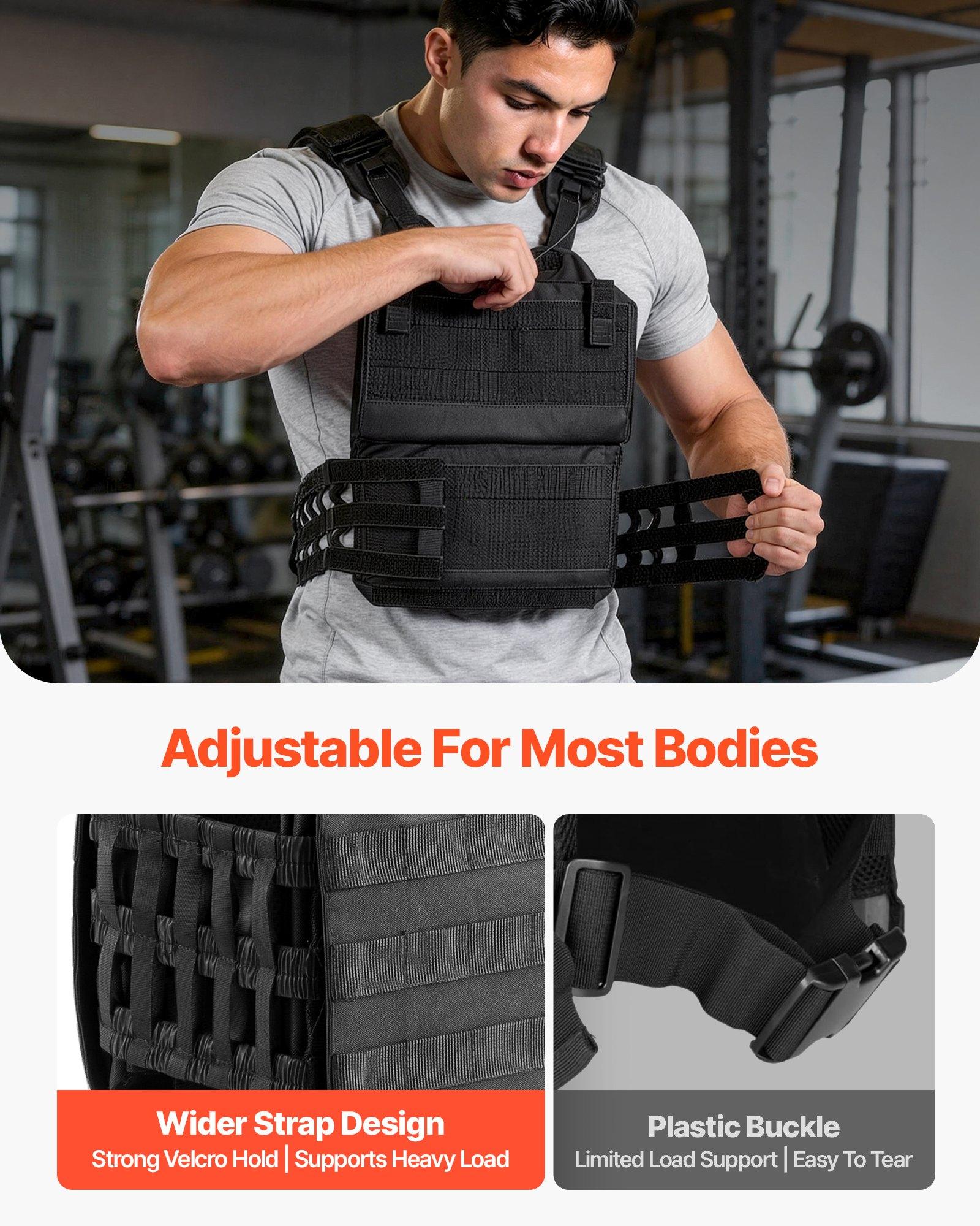 VEVOR Weighted Vest, Body Weight Vest with Shoulder Pad, and Reflective Stripe, Exercise Set for Men Women, Workout Equipment for Strength Training, Running, Jogging, Fitness, Muscle Building VEVOR Weighted Vest, Body Weight Vest with Shoulder Pad, and Reflective Stripe, Exercise Set for Men Women, Workout Equipment for Strength Training, Running, Jogging, Fitness, Muscle Building
