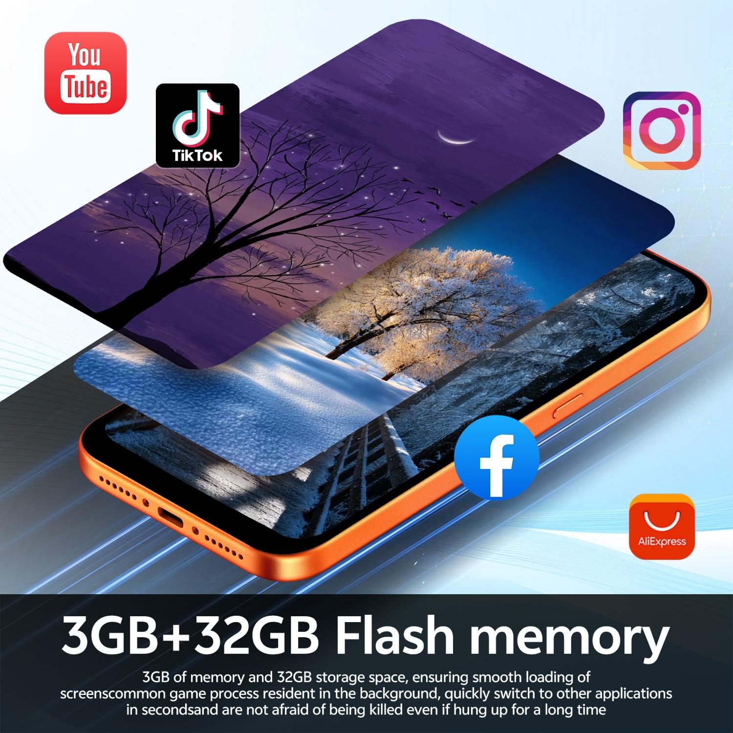 Astarry-17 Pro Max 4g Large Screen Smartphone, Android Cell Phones, 6.75-Inch HD Screen, Mtk6762 Chip, 3gb+32GB RAM, Dual Cameras, 4100mah Battery, Android 12 System