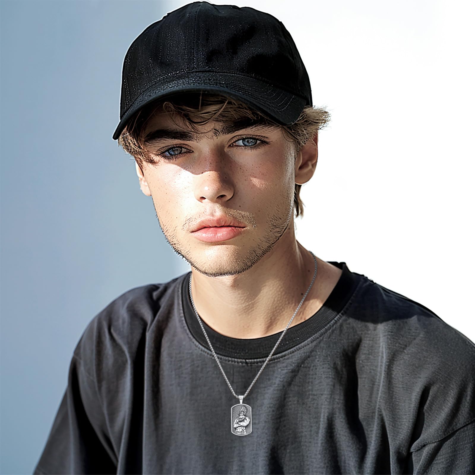 Thanches American Tribal Chief Pendant 925 Sterling Silver Necklace for Men Women Retro Design Vintage Tribal Chief Jewelry Gift