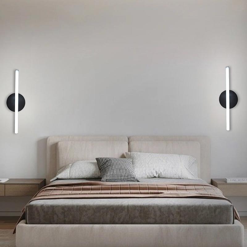 Minimalist LED Wall Light, Three-Tone Dimmable Strip, Matte Metal Silicone Shade, Living Room Corridor Hallway Background Decor Lamp