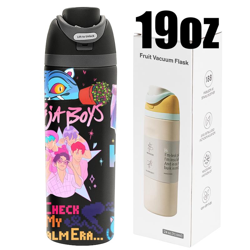 Double Layer Stainless Steel Insulated Cup, Vacuum Insulated Tumbler, Leak-Proof Design, Keeps Warm 12 Hours Cold 24 Hours, Perfect for Coffee Tea Juice,Demon Hunters Kpop Merch