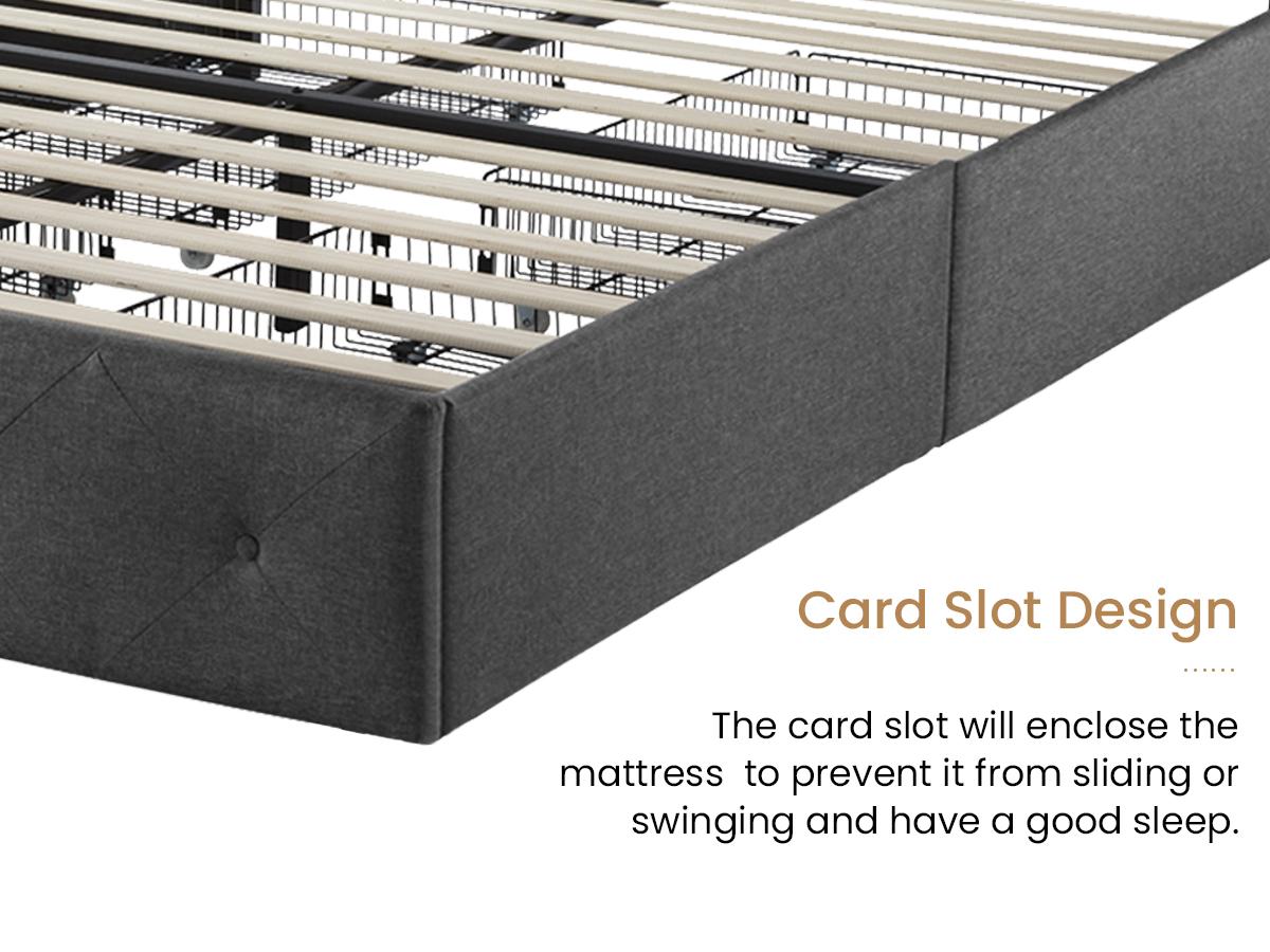 SHA CERLIN Platform Storage Bed Frame with 4 Drawers【Frame Only No Mattress】Adjustable Upholstered Headboard with Button Tufted Design,Wooden Slat Support,No Box Spring Needed,Full/Queen/King #ChristmasGifts#TikTokShopBlackFriday