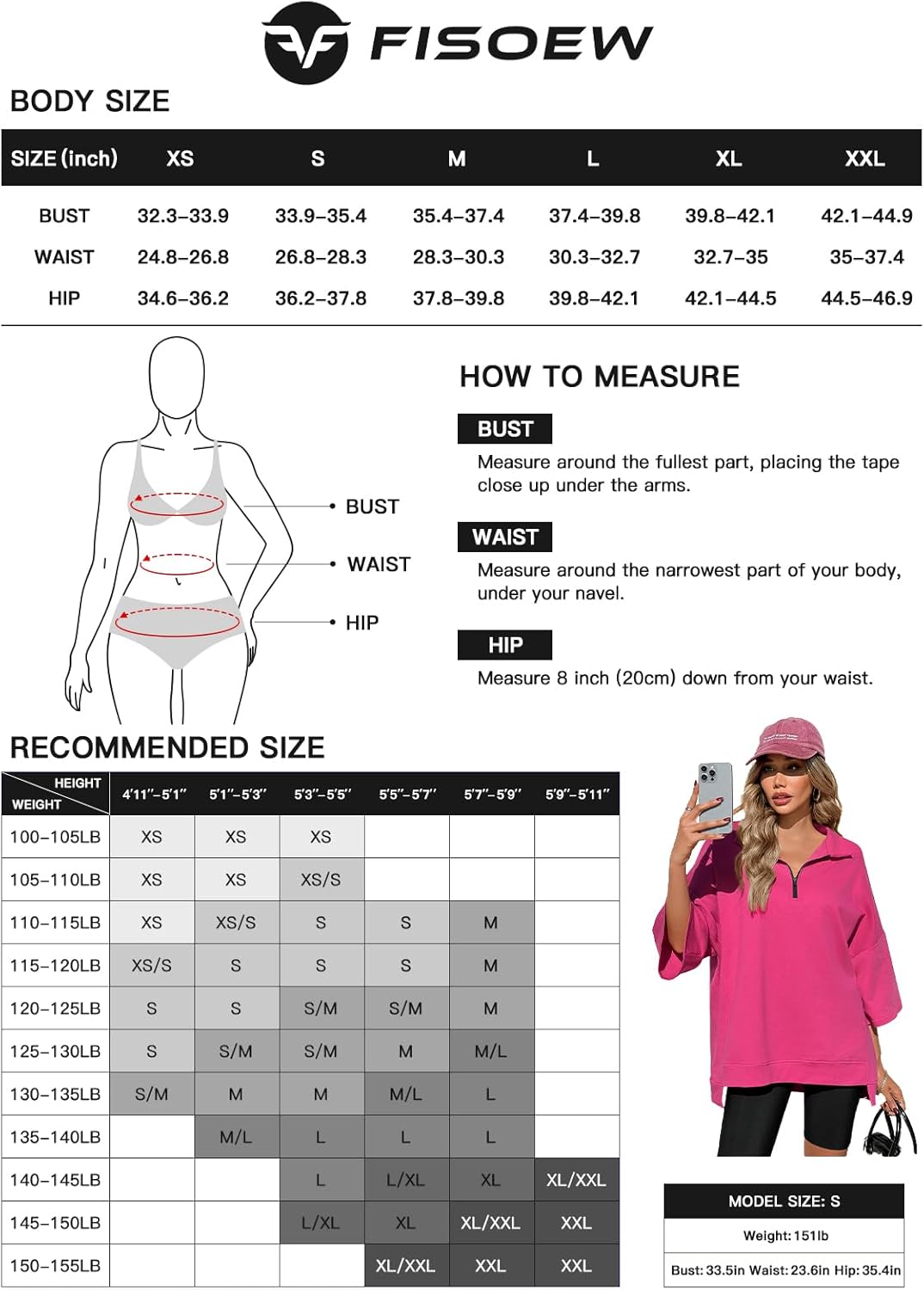 FMEYOA Womens Oversized Half Zip Hoodies Short Sleeve Casual Sweatshirts Pullover Tops with Pockets