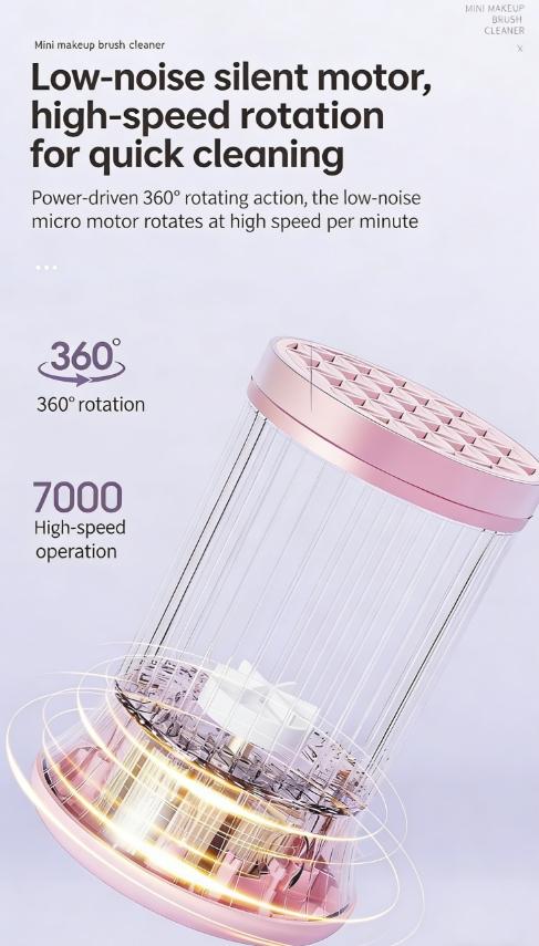 New USB Plug-In Makeup Brush Automatic Cleaner, Electric Lazy Person Quick Dry Cleaning Tool, Essential Beauty Accessory