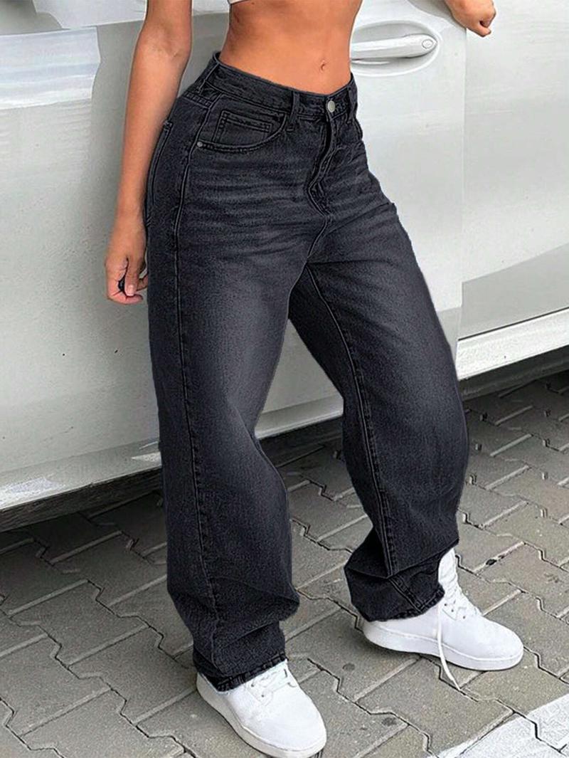 NVFelix Women's High Waisted Baggy Jeans H-Line Cut , Retro Style Loose Denim Pants for Daily Wear