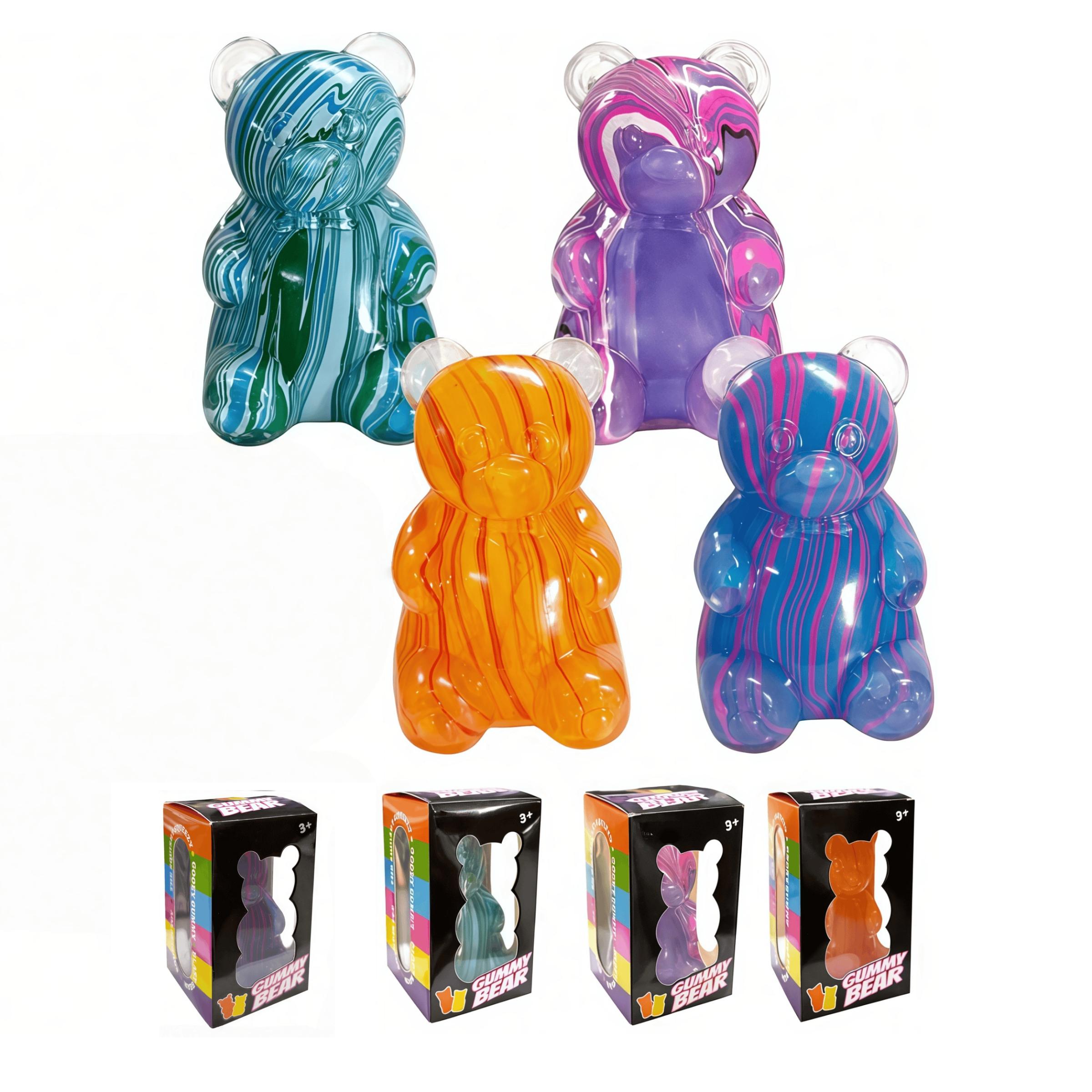 1/4 Pack Marbled Gummy Bear - Sensory Fidget Toy, Jelly Filled, Squeeze Toy, Stress Relief, Anxiety Relief, Decompression Toy, Birthday Gift, Gift Bag Filler