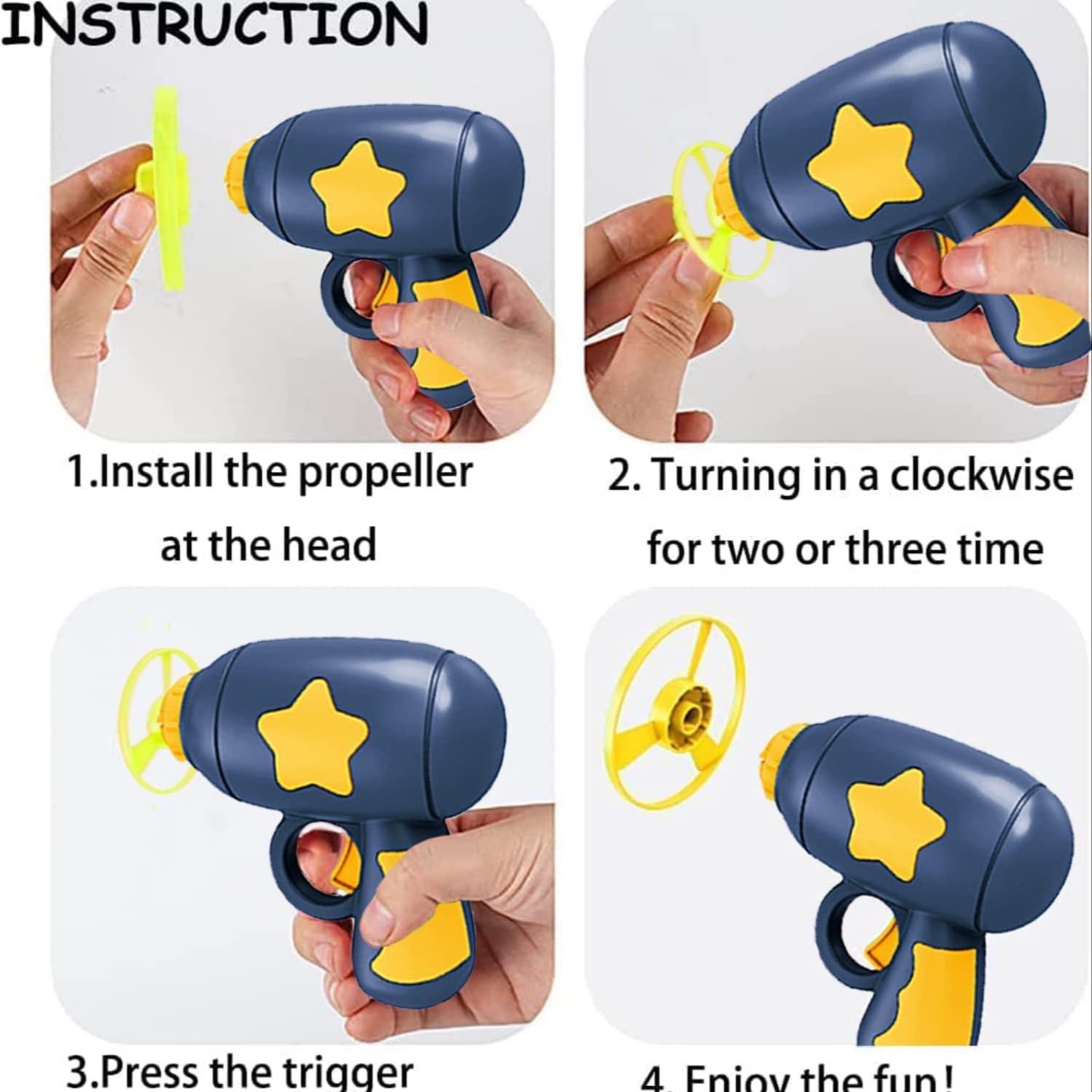 Interactive Flying Cat Toy Set, Includes 1 Light-Up Spinning Top & 5 Flying Propellers, Kitten Tracking Toy for Training & Chasing