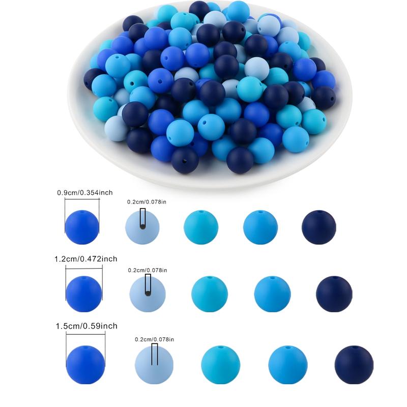 Mixed Color Round Silicone Bead (50pcs), DIY Jewelry Accessories for Bracelet & Necklace, DIY Mix Beads Jewelry Making Supplies for Women & Teenager, Beading Making, Bead Assortment