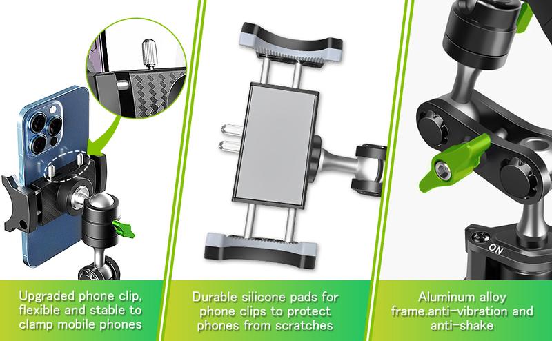 Joytutus 360° Rotating Suction Cup Phone Mount for Car Universal Ball Head Arm Adjustable Holder for Video Recording Vlogging Dashboard Windshield Sunroof