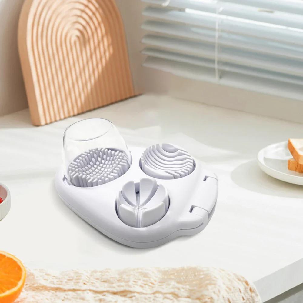 Multi-Function Kitchen Vegetable Cutter Stainless Steel 3-in-1 Egg Boiler & Slicer