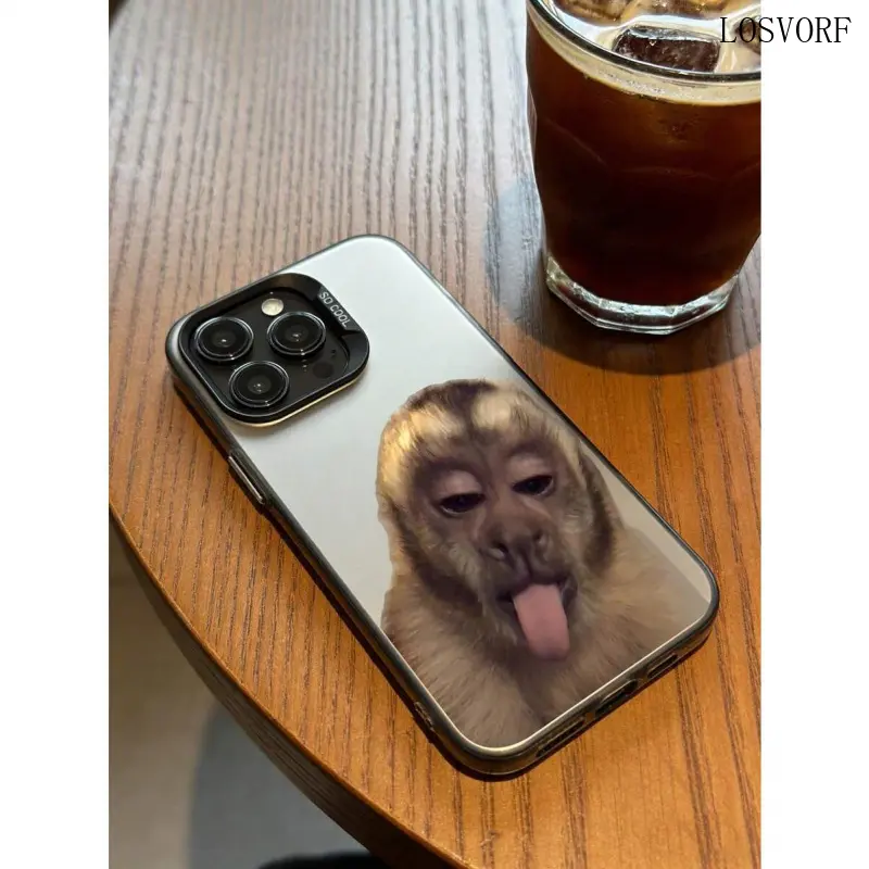 1pc Funny Monkey Design TPU Soft Edge Phone Protective Case Compatible With IPhone13/15/14/13/12/11/16/Compatible With Galaxy/Compatible With Redmi/Compatible With OPPO/Compatible With VIVO/Compatible With INFINIX