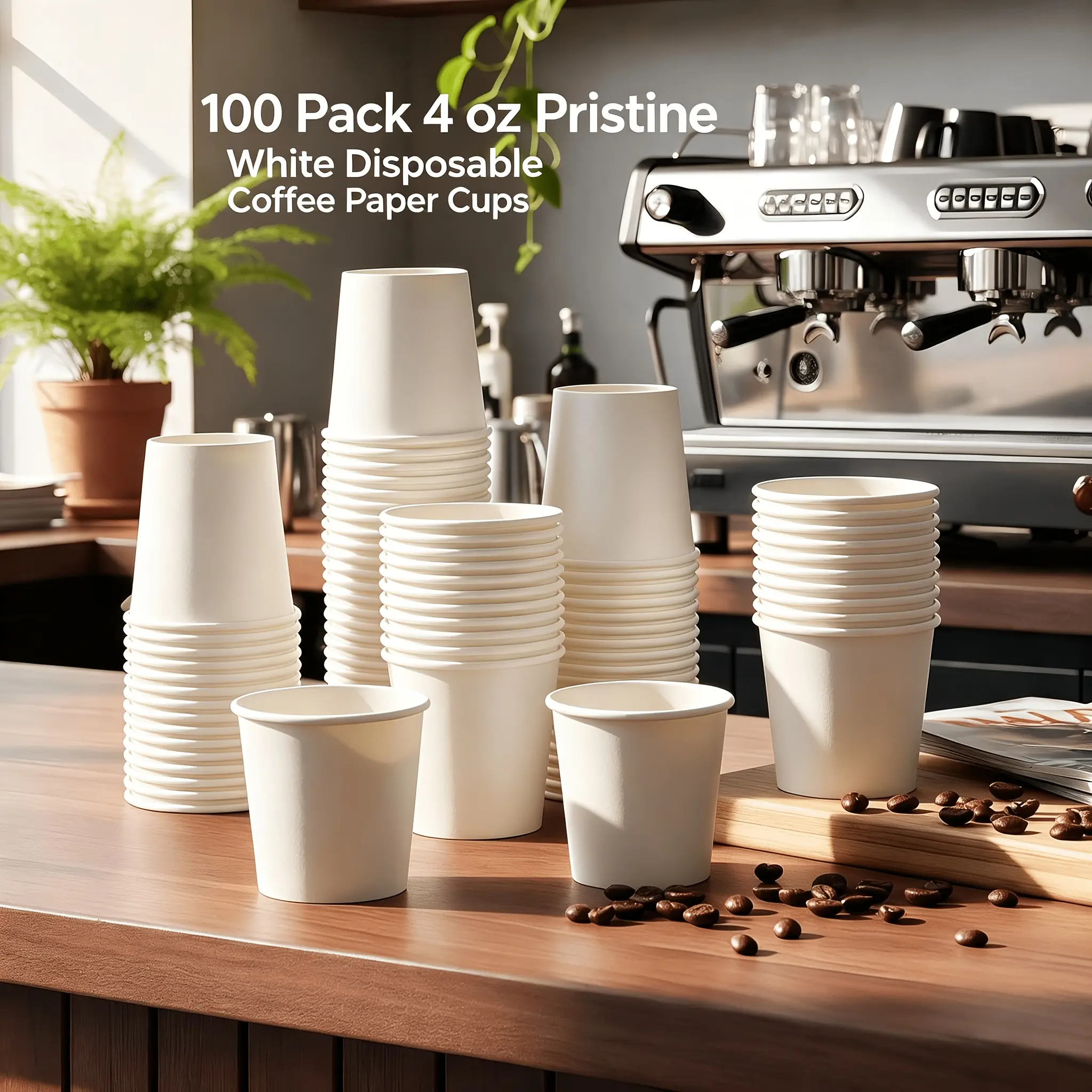 100 pack 4oz disposable plain white espresso cups mini paper coffee cups ideal for serving hot or cold beverages like coffee tea hot chocolate great for travel office daily use