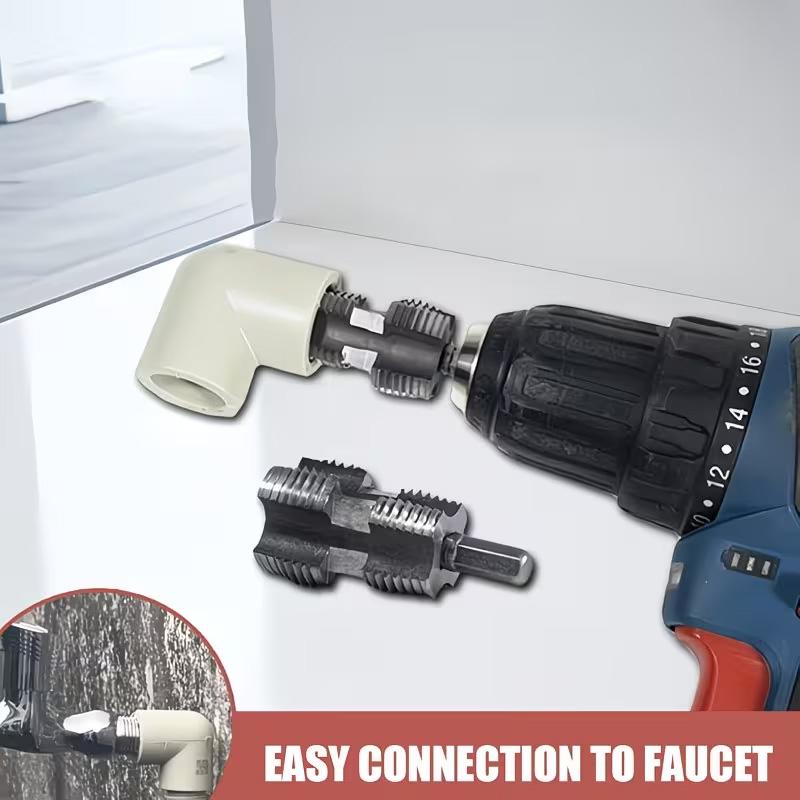 Internal & External Thread Pipe Drilling Tool Set, Compatible with Drill Press and Electric Drill, PVC/polymer Tube Threads