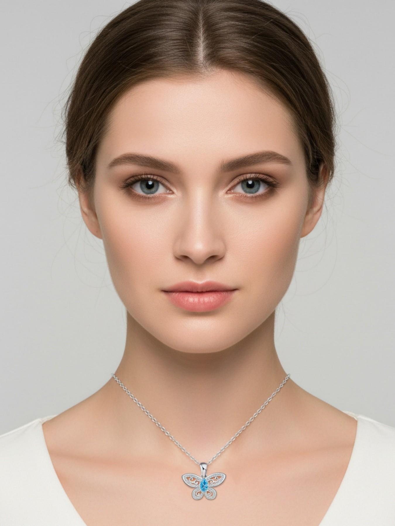 Star Blue Butterfly Rhyme · Tender Wish Original light luxury & premium sapphire butterfly necklace.Paired with a surprise double-door preserved rose jewelry gift box.Ideal gift for birthdays, Mother’s Day and Valentine’s Day.