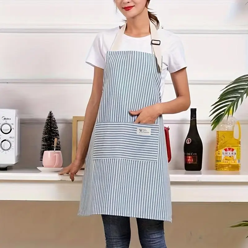 Wholesale Cotton Linen Apron, Striped Apron, Single Pack