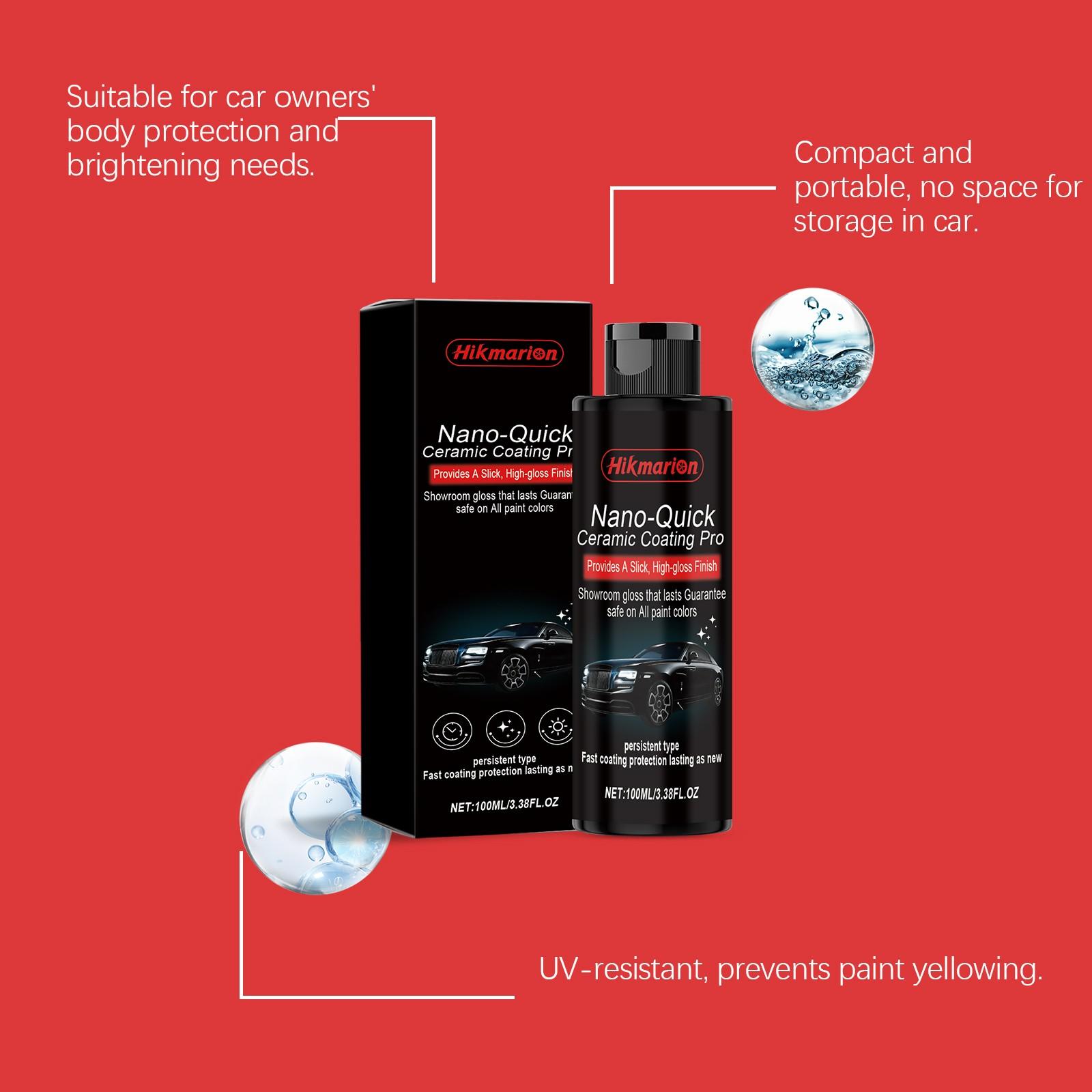 Hikmarion Nano Ceramic Coating Agent, Car Surface Coating Polishing Renewal Brightening Daily Cleaning Maintenance, Auto Care Essentials