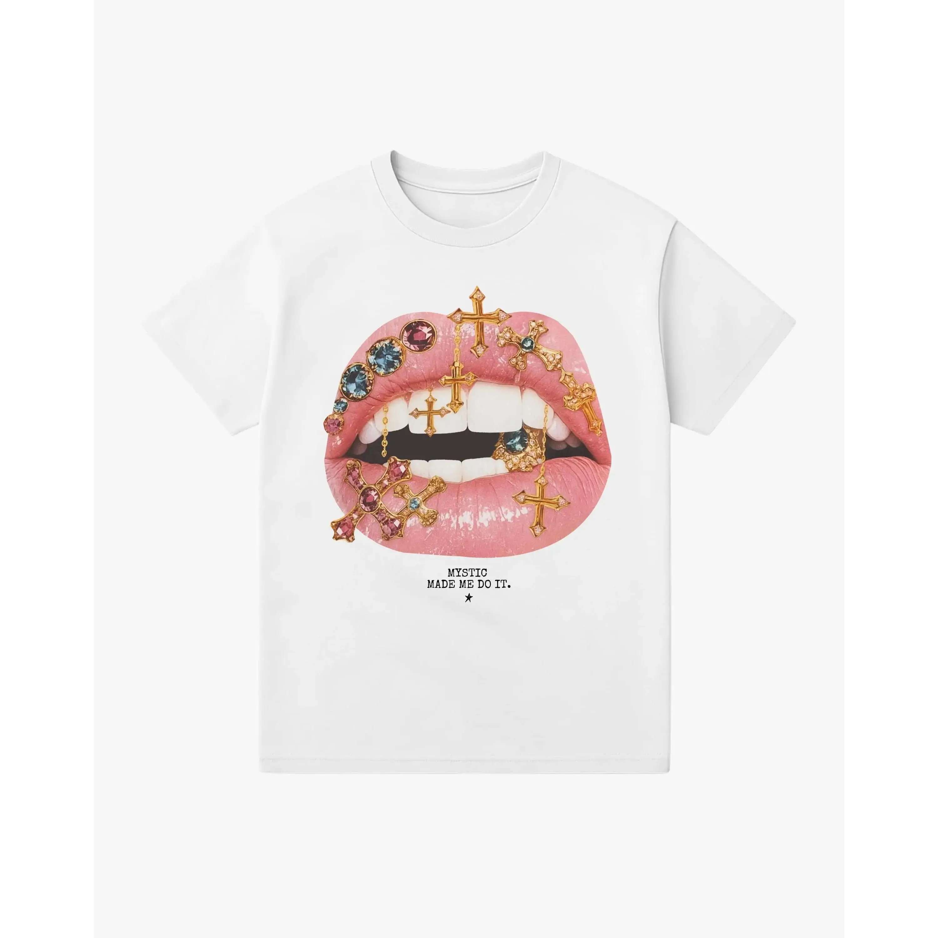 Gem Kiss Graphic Print Cotton Casual T-Shirt, Y2k Shirt, Unisex T-Shirt, Gift For Men Women