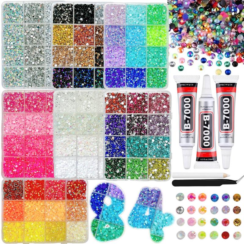 1Set 84 Colors 3mm Semi-circular Nail Rhinestone for Bedazzling Kit 3D Colorful Spark Jelly Flatback Resin Diamond Jewelry DIY Book Headphone Case Glasses Nails Supplies