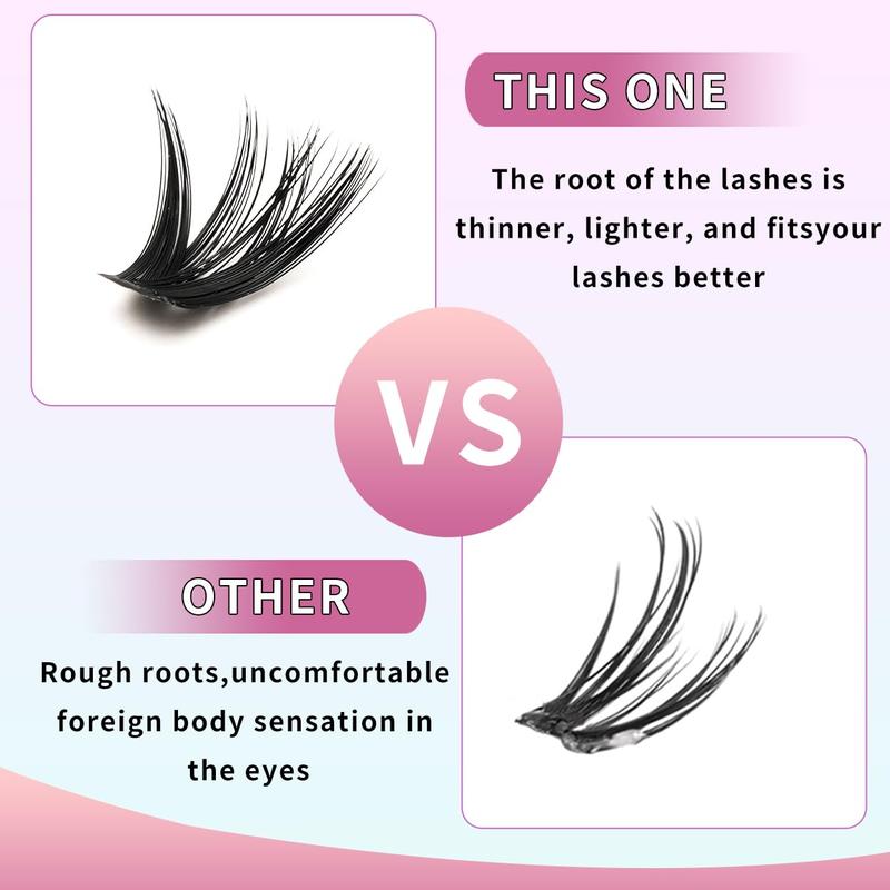 Mixed Length False Eyelashes with Bond and Seal & Remover & Tweezers&Eyelash Curler, Natural Eyelash Extensions, Faux Clusters Lash for Eyelash Enhancements, Lashes Glue Extension, Individual Eyelash, Lashes Clusters, Cosmetic, Flawless Makeup Lightweight