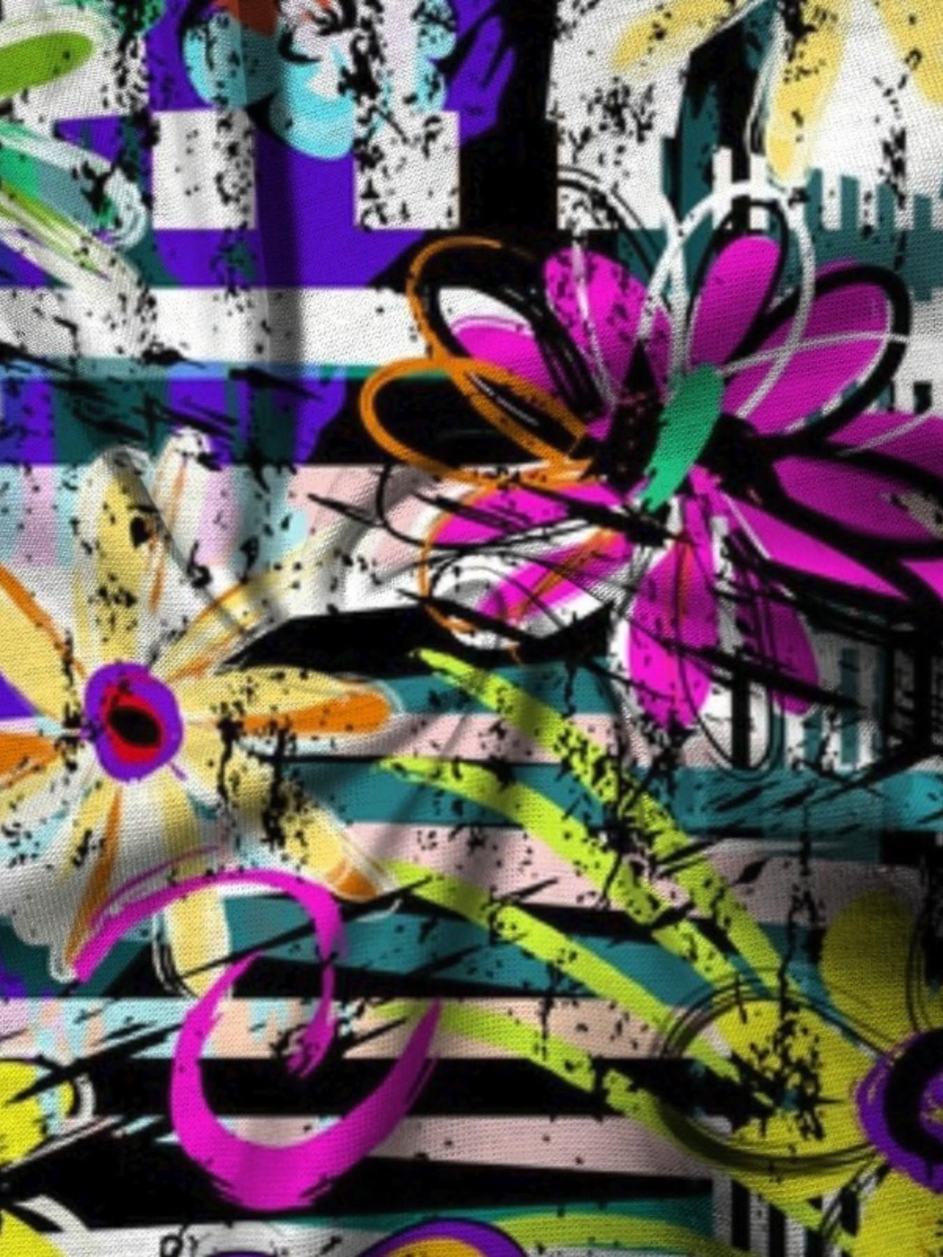 Summer Boys' Abstract Graffiti Floral Print Drawstring Beach Pants, Kids Loose Fit Trendy Swim Shorts, Casual Short Hems