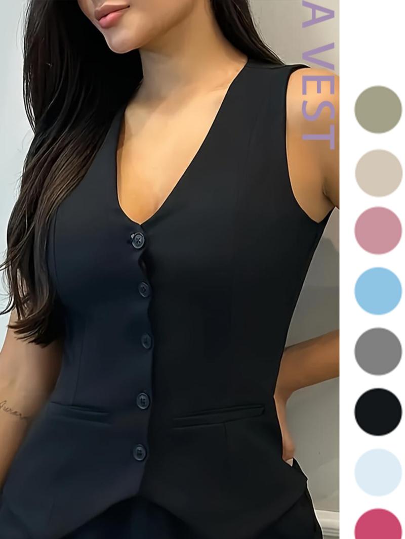 Women's Solid Color Tank Top & Shorts, Casual Sleeveless Top & Shorts for Daily Wear, Ladies Clothes for All Seasons, Office Siren Outfits, Cute Summer Outfit