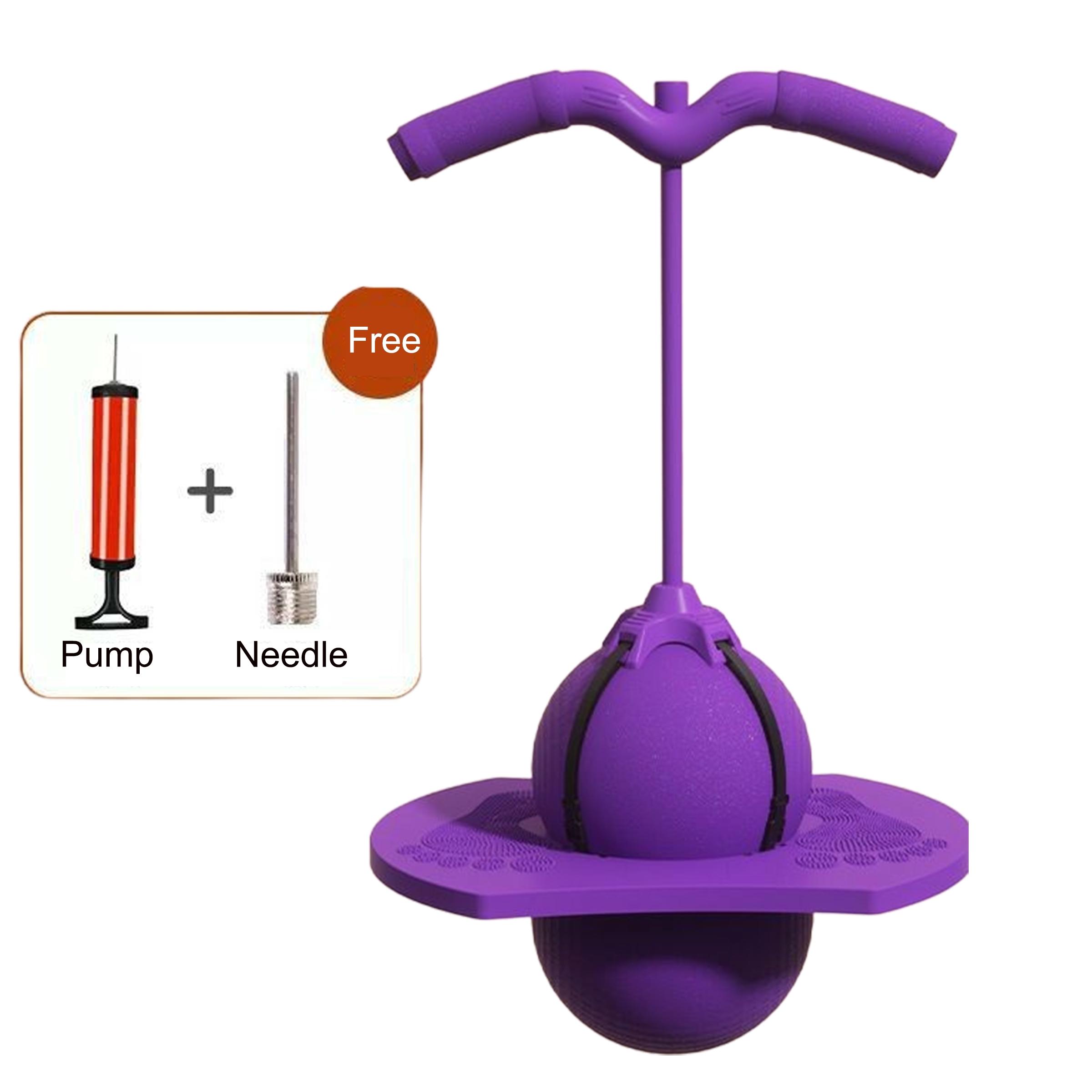 Pogo Jumper with Handle and Ball Pump, High-Bounce Trick Board Pogo Ball Toy with Safety Features, Fun Jumping Toy for Kids, Boys, Girls and Adults