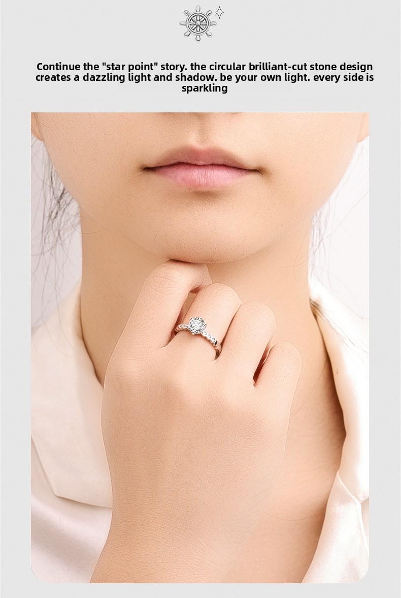 European and American layered matching diamond-shaped honeycomb ring, one-carat women's imitation moissanite ring, direct wholesale from manufacturer