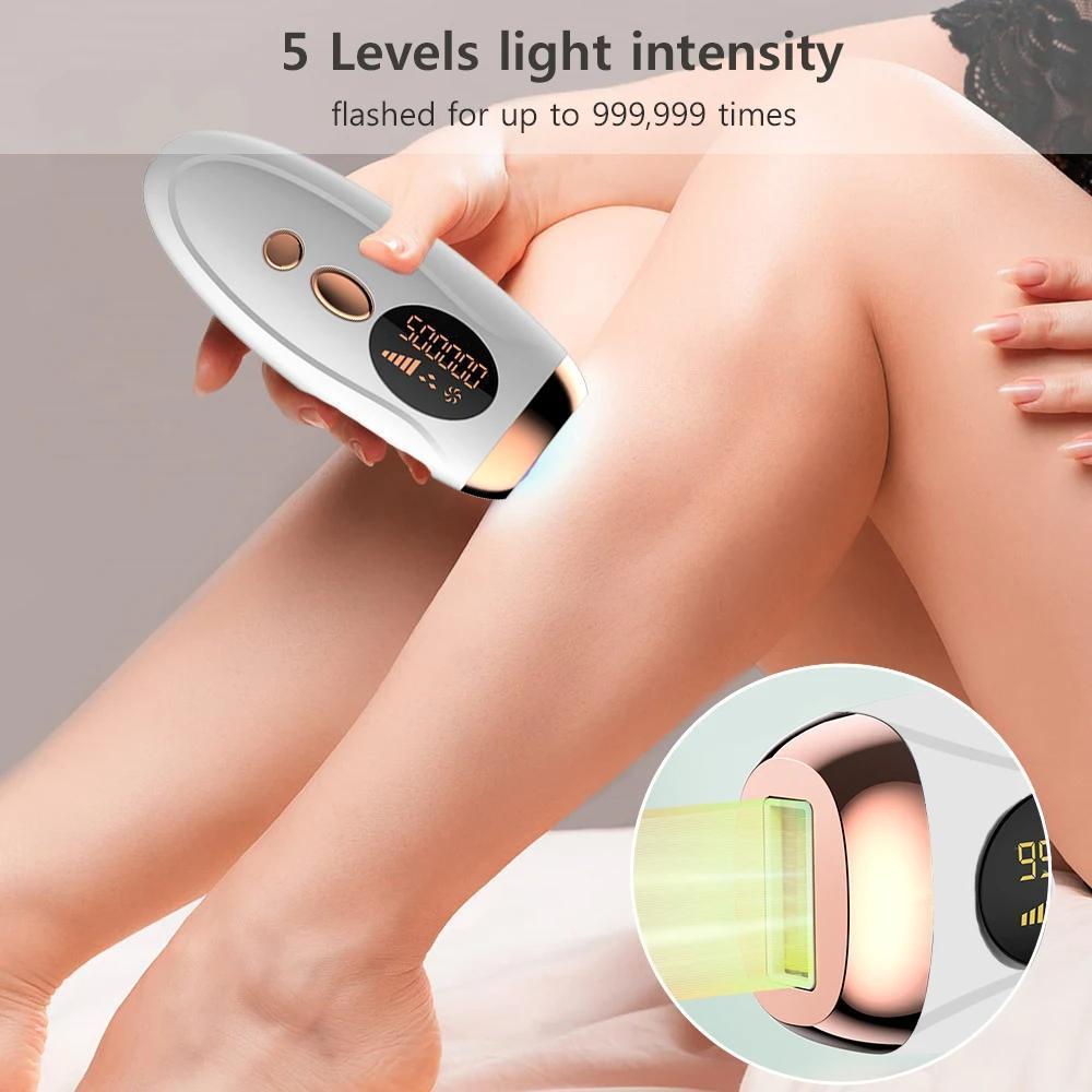 Professional Ipl Laser Hair Removal Machine, 999999 Flashes Painless Hair Remover for Women's Body, Face, Legs & Bikini Area, Epilator Hair