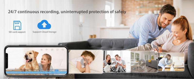 3MP Smart Head-Shaking Camera｜WiFi Dual-Band｜Human Detection + Infrared Night Vision｜Cloud Storage + Intercom｜IP64 Dustproof｜Must-have for Home Security