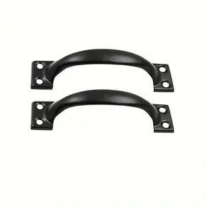 2pcs 5inch Old Fashioned Black Iron Door Knob, Retro Home Decor Door Handle, Durable Metal Kitchen Cabinet Pull