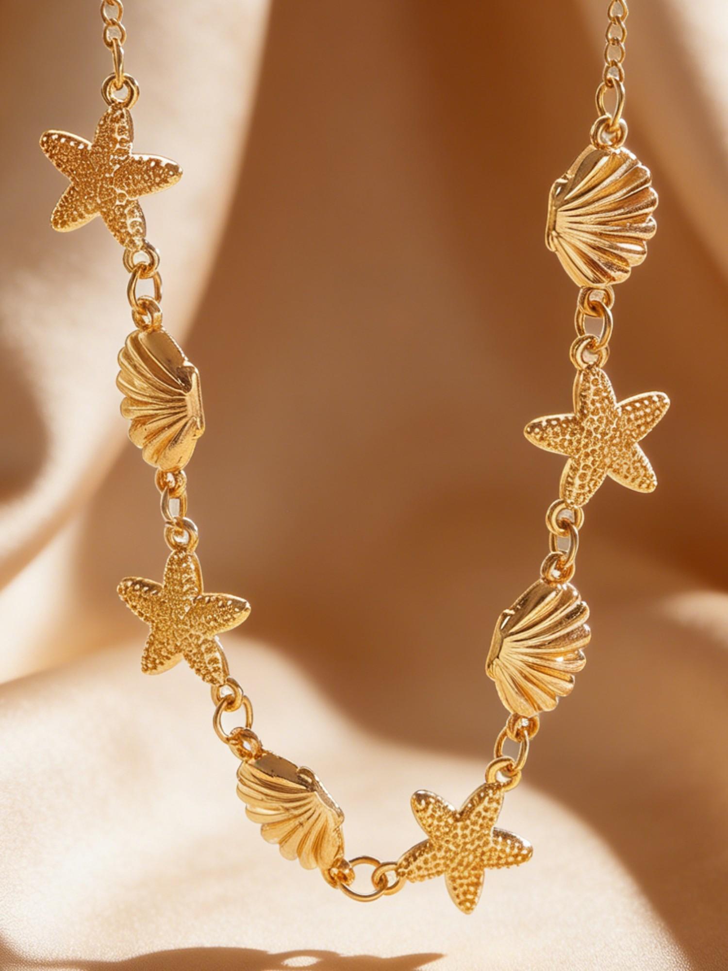 Starfish Conch Jewelry Set, Fashionable Women's Bohemian Party Accessories, Adjustable Vacation Decorations