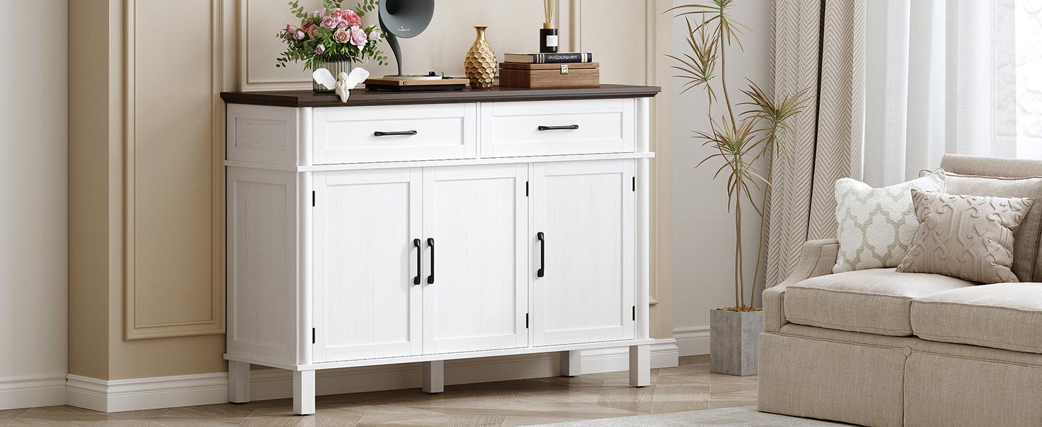 【SPOTLIGHT DAY】ONBRILL 47.2" Large Buffet Cabinet Sideboard With Drawers,Shelves And Doors, Living Room Furniture, Dining Room Furniture 【SPOTLIGHT DAY】ONBRILL 47.2" Large Buffet Cabinet Sideboard With Drawers,Shelves And Doors, Living Room Furniture, Dining Room Furniture