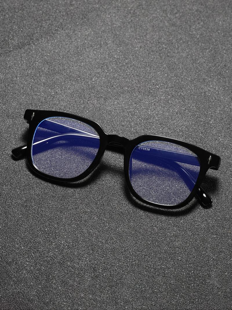 Unisex Classic Simple Non-Prescription Transparent Lens Glasses, Square Frame, Suitable for Daily Life, Office, Business Wear, 1 Pair/2 Pairs