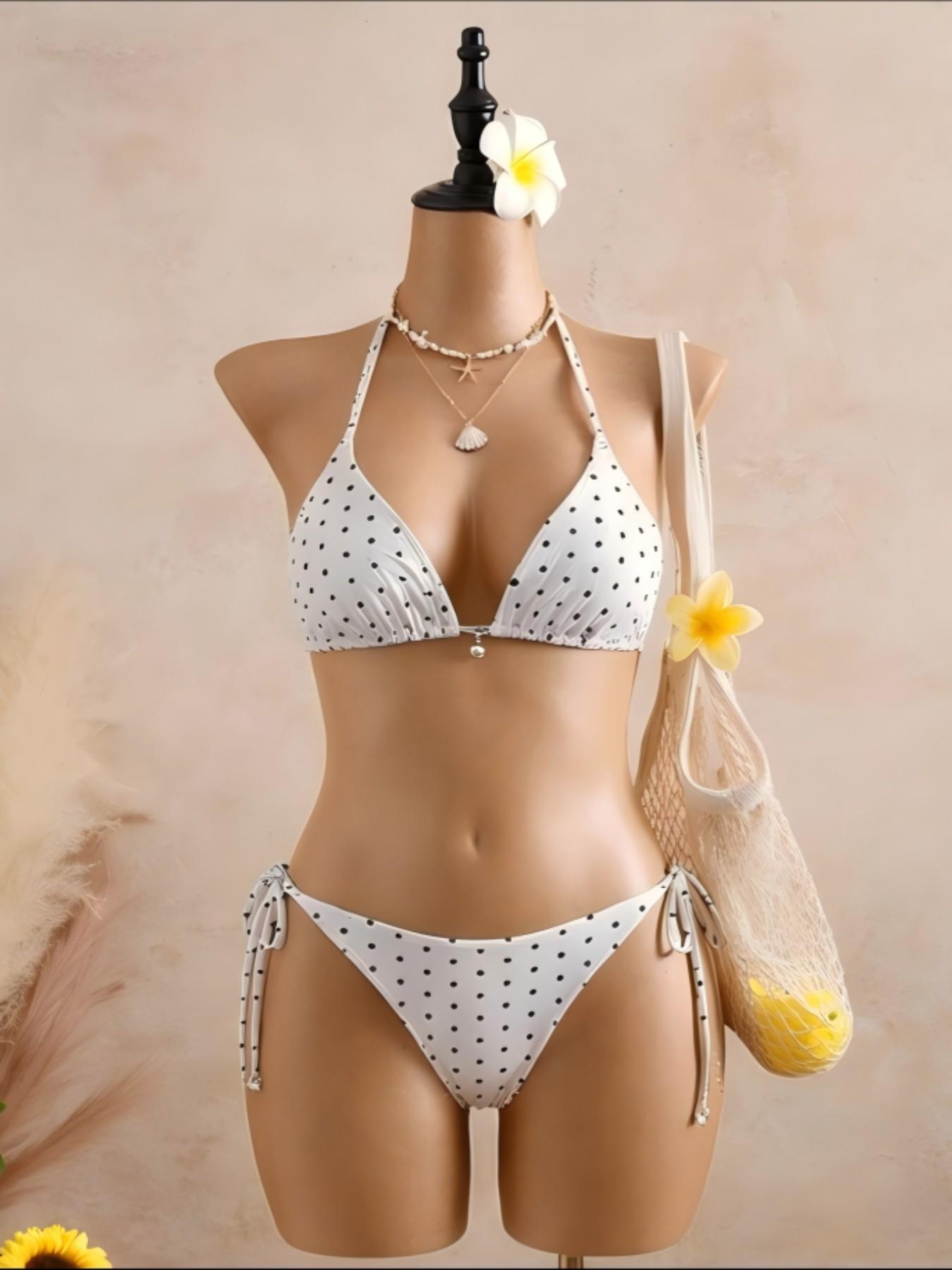 Women's Summer Bikini Set, Sexy Polka Dot Design, Beach Ready, Versatile Wear, Perfect for Beach Wear and Casual Occasions, Stylish Swimsuit for Ladies