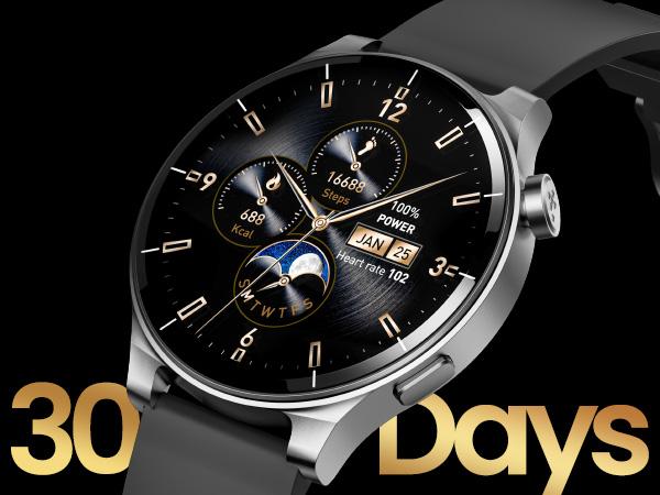 TOZO-S5 Smart Watch (Answer/Make Calls), 1.43’’ AMOLED Smart Watches for Men Women 100+ Sport Modes Fitness Watch with Blood Oxygen/Sleep/Heart Rate Monitor, IP68 Waterproof Smartwatch Devices Wearable Sm FathersDayGift Smartphone Wristwatch Black