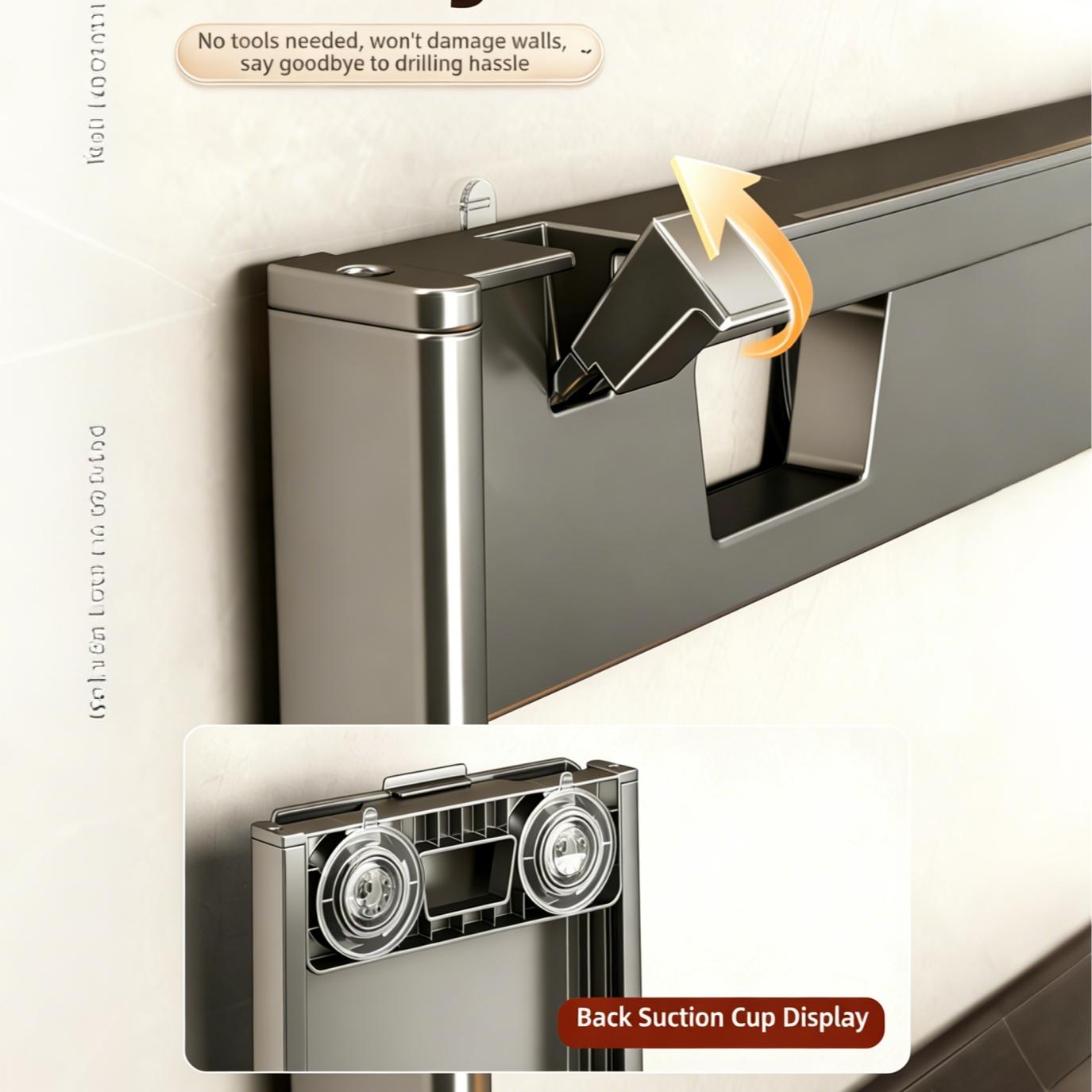 Suction Cup Kitchen Prep Rack with Multi Layer Food Trays, Wall Mounted Foldable Vegetable Holder for Meal Prep, Space Saving Storage Organizer for Cutting Ingredients, No Drill Design for Home Kitchen Use