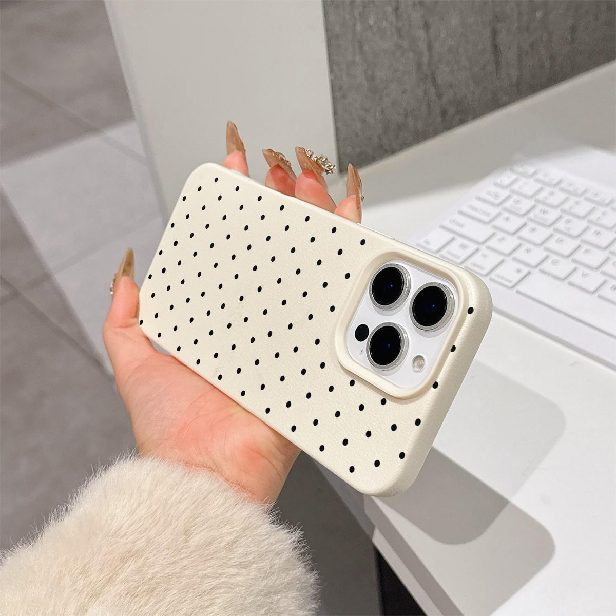 Polka Dot Print Tpu Anti-Drop Full Coverage Protective Case, Fits iPhone 11/12/13 Pro Max/14 Pro/15 Pro/iPhone 16/17 Plus
