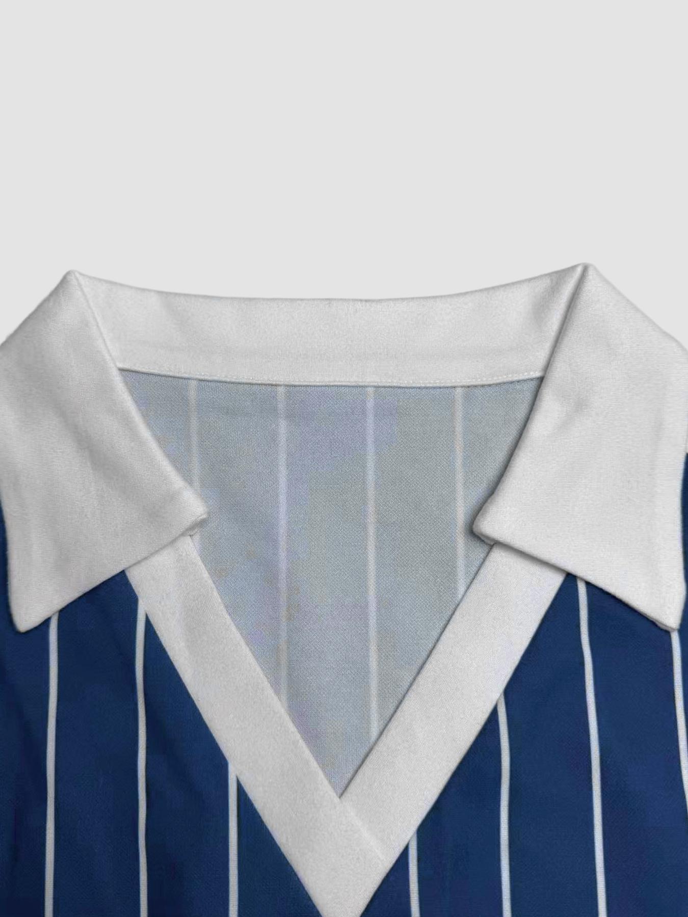 Women's Striped Long Sleeve V Neck Loose Fit Casual Comfortable Top, Spring & Fall Fashion, Moderate Fabric Thickness Kint Style