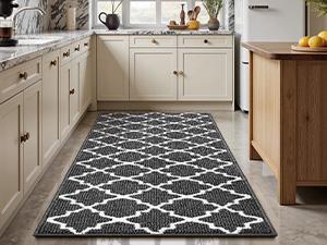 Washable Non Slip Runner Rug, Dirt Trapping Rubber Backing Carpet Runner for Entryway Hallway Kitchen Laundry Room