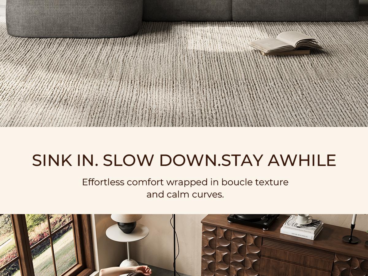 Dowinx 107'' Modular Sectional Sofa Couch with Chaise, No Assembly Required, Modern Bouclé-Inspired Upholstery, Convertible L-Shaped Design for Living Room Dowinx 107'' Modular Sectional Sofa Couch with Chaise, No Assembly Required, Modern Bouclé-Inspired Upholstery, Convertible L-Shaped Design for Living Room