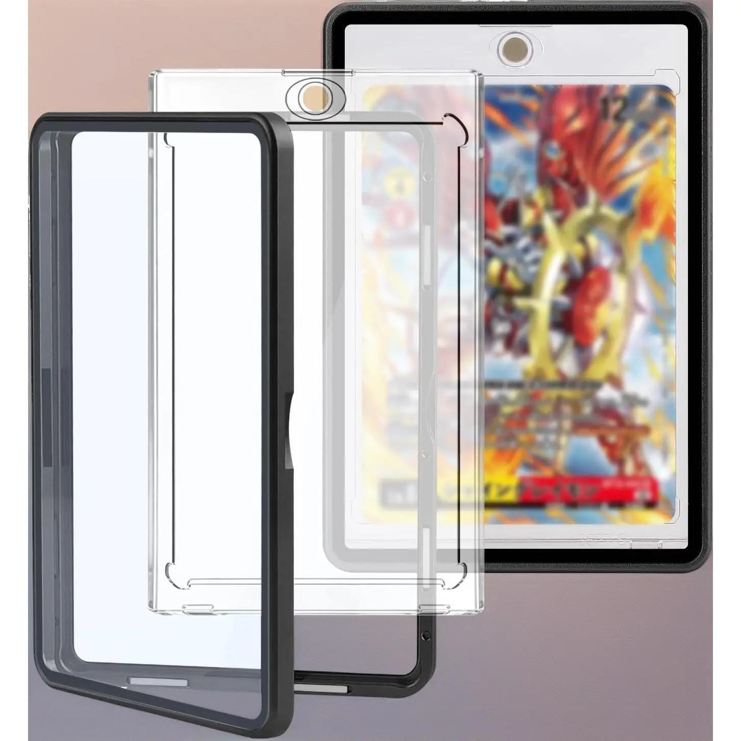 Premium Aluminum Alloy Card Case with 8-Point Magnetic Lock, 35pt 1-Touch Holder & Personalized Sleeves for Trading, Sports, Collectible Cards (Black)