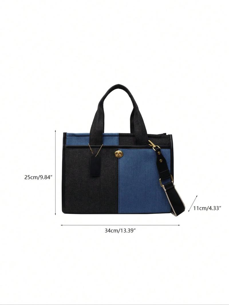 Women's Denim Tote Bag, Casual Versatile Shoulder Bag for Daily Used, Trendy All-match Ladies Purse Bag for Teen Girl Women College Student, for Students and Outdoor, Tote Bag for Women, Handbag Shoulder Bag