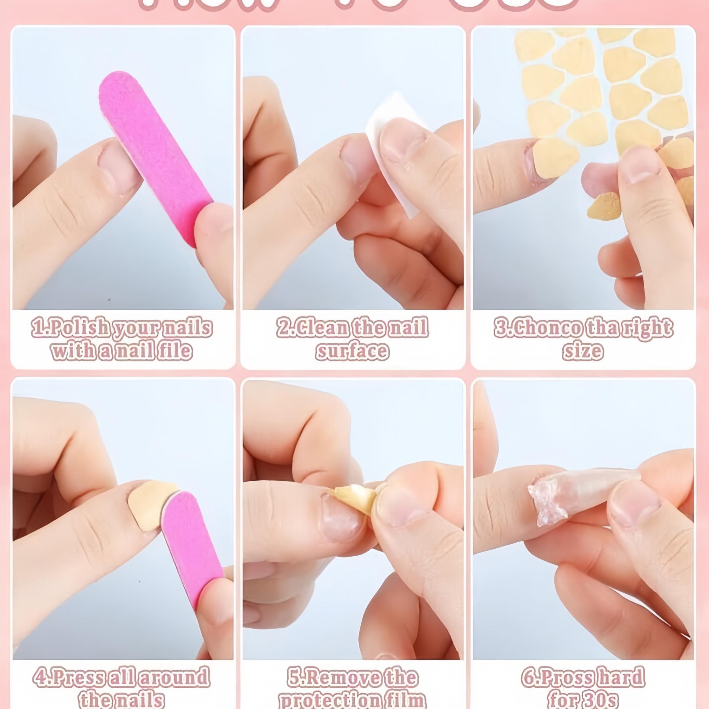 20pcs/10pcs/5pcs Kraft Paper Jelly Glue, Odorless Waterproof Dual-Sided Transparent Nail Art Adhesive, Strong Breathable High-Quality Gel